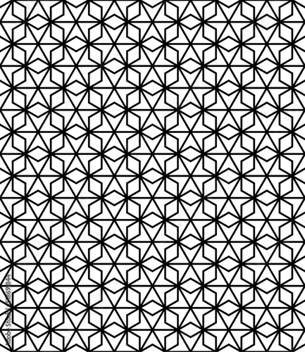 Seamless pattern with geometric hexagon