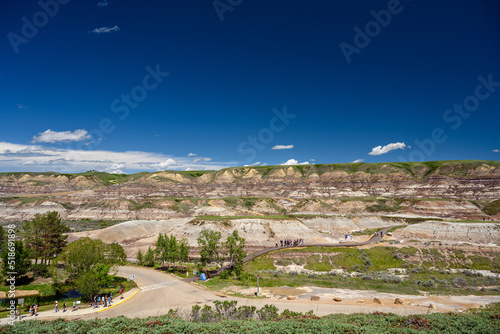 Landscape of the Canadian Badlands in Drumheller, the dinosaur capital of the world, Alberta, Canada