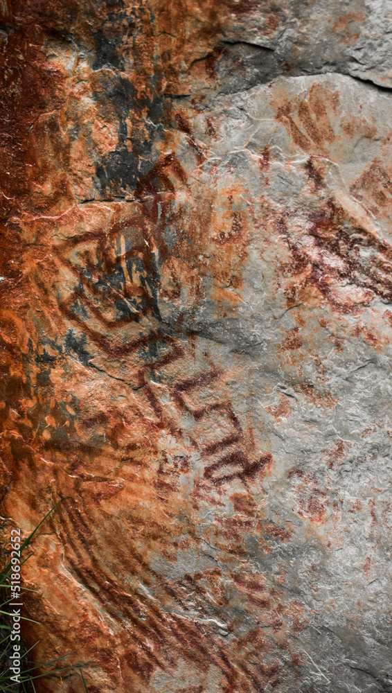 Naklejka premium Arte rupestre Muisca en Piedras del Chivo Negro, Cundinamarca, Colombia