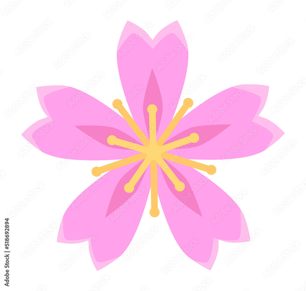 pink Geometric Sakura flower element. Japanese cherry tree. pink Geometric Sakura flower element. Japanese cherry tree.
