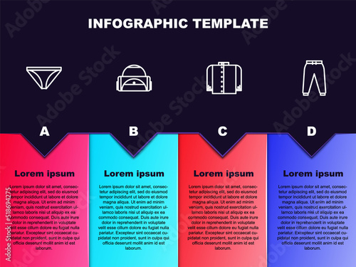 Wallpaper Mural Set line Men underpants, Sport bag, T-shirt and . Business infographic template. Vector Torontodigital.ca