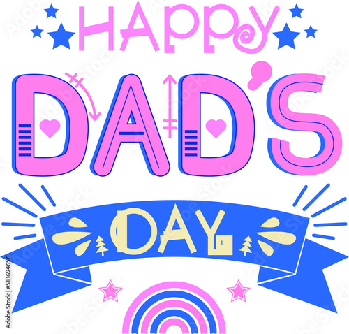 Happy Father s Day Card Typeface Vector Symbol Sticker Art