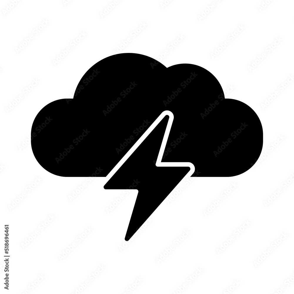 Storm black vector icon on white background Storm black vector icon on white background