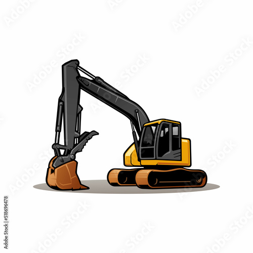 excavator heavy duty construction vector