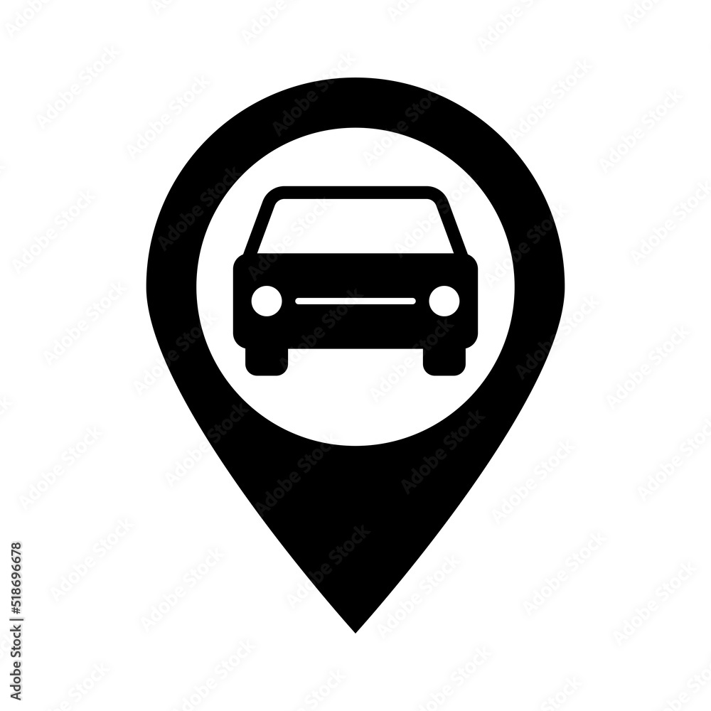 Car location vector icon on white background