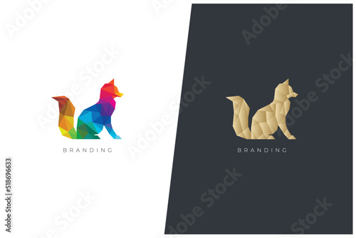 Fox Gaming Animals Vector Logo Concept Design