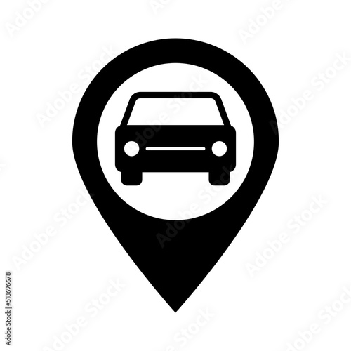Car location vector icon on white background