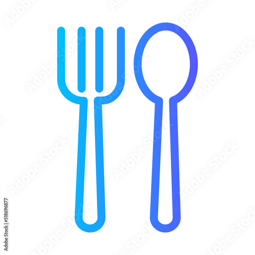 spoon and fork gradient icon