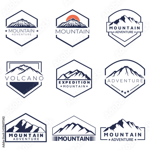 Set Mountain Shape For Logo Badge