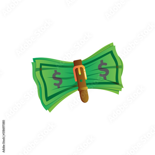 Financial crysis, money cartoon illustration vector