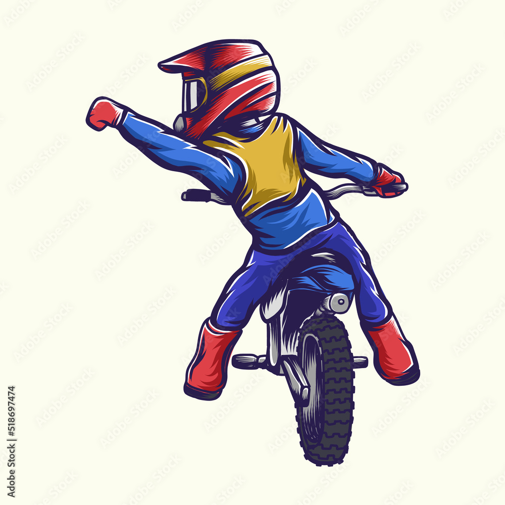 Mini tração do moto ilustração do vetor. Ilustração de vetor - 126139191