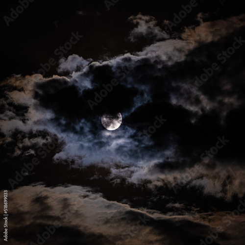 moon and clouds dark sky