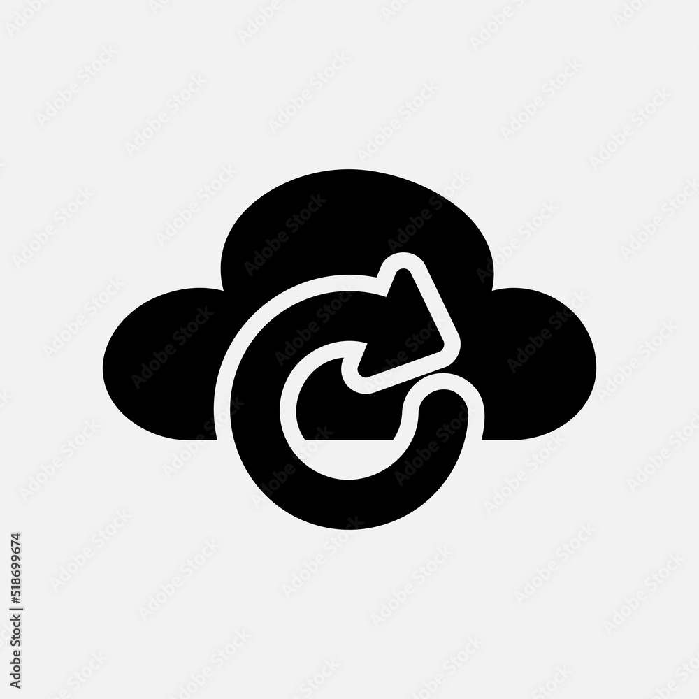 Refresh icon in line style about cloud computing, use for website mobile app presentation Refresh icon in line style about cloud computing, use for website mobile app presentation