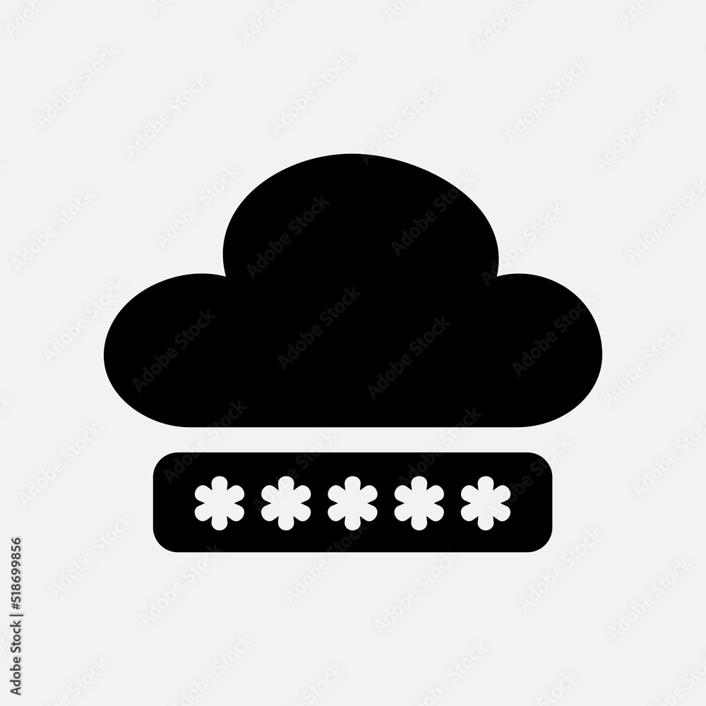 Password icon in line style about cloud computing, use for website mobile app presentation Password icon in line style about cloud computing, use for website mobile app presentation