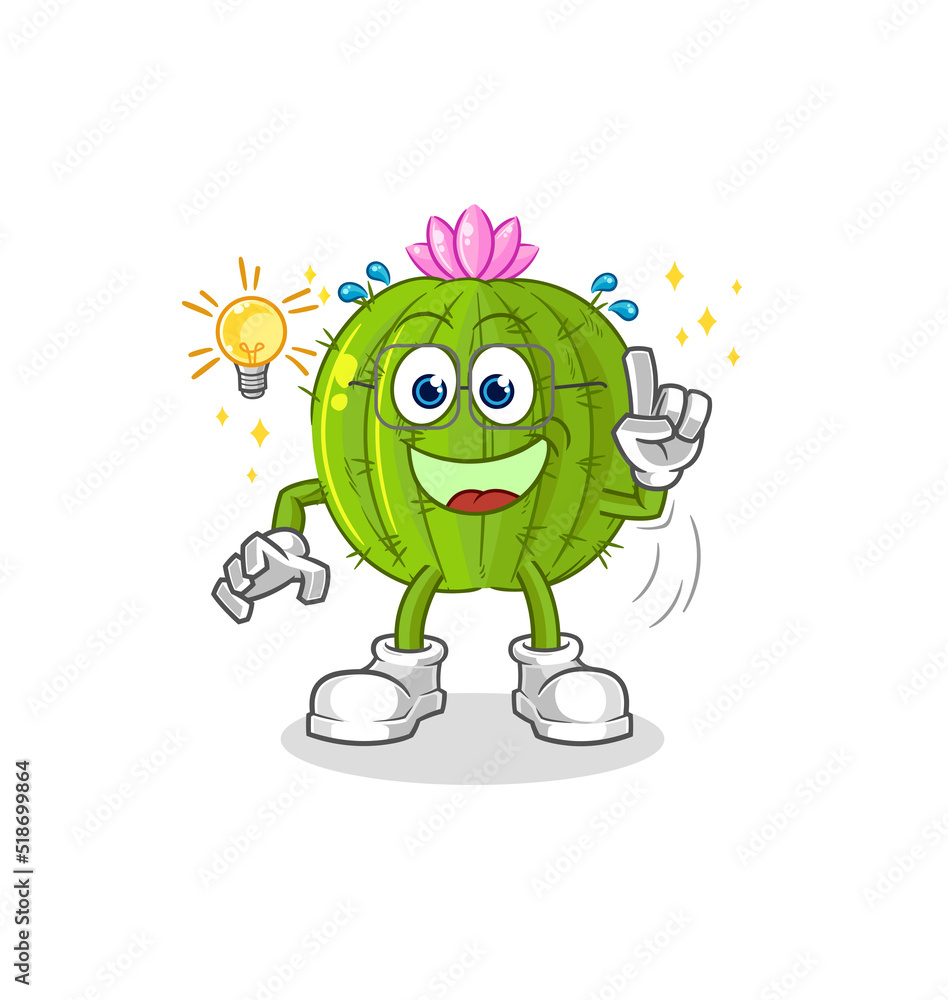 cactus got an idea cartoon. mascot vector cactus got an idea cartoon. mascot vector