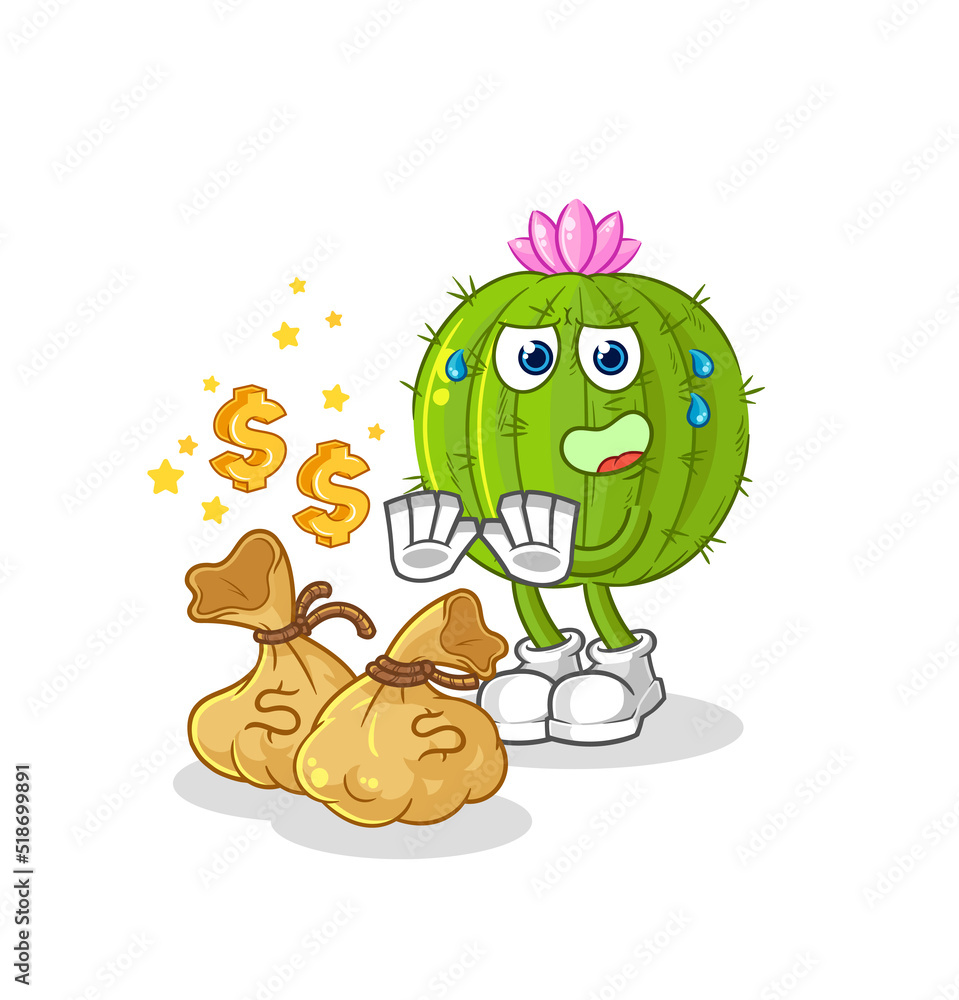 cactus refuse money illustration. character vector cactus refuse money illustration. character vector