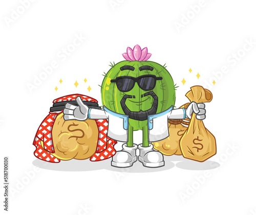 cactus rich arabian mascot. cartoon vector