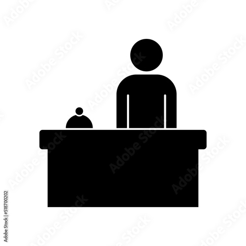 Reception black vector icon on white background