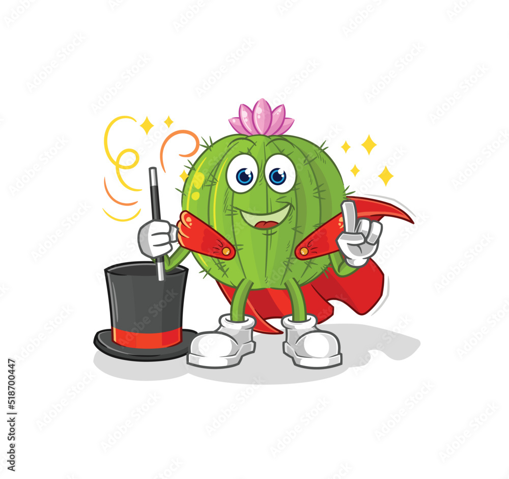 Obraz premium cactus magician illustration. character vector