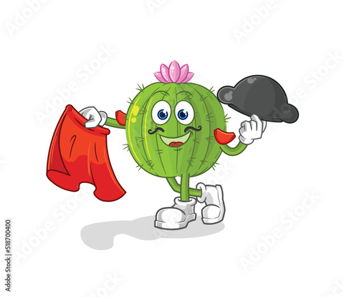 cactus matador with red cloth illustration. character vector