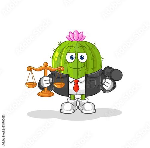 cactus lawyer cartoon. cartoon mascot vector