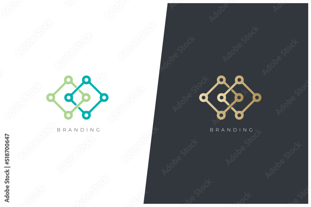 Obraz premium Infinite Data Digital Marketing Networking Vector Logo Concept