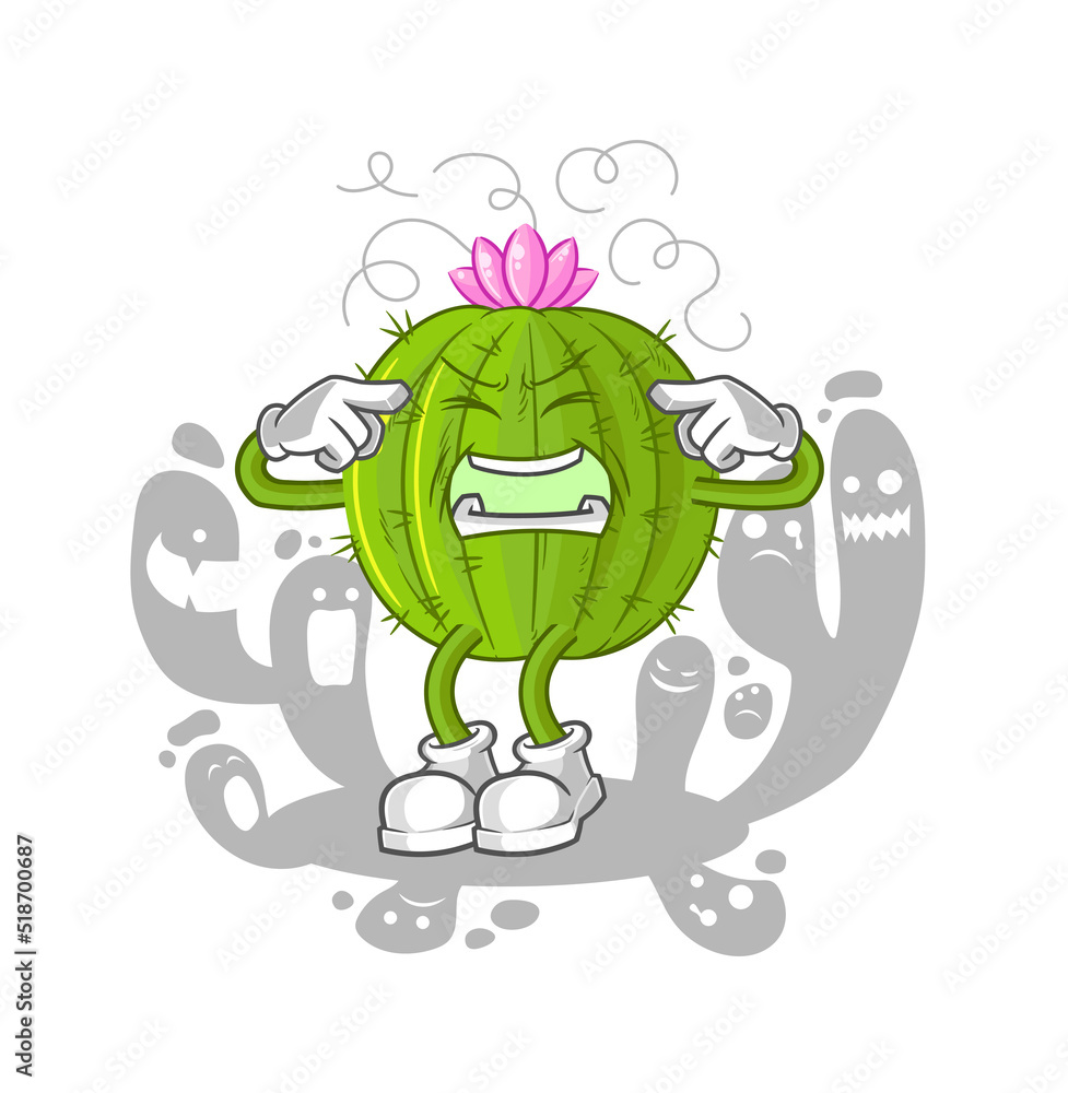depressed cactus character. cartoon vector depressed cactus character. cartoon vector