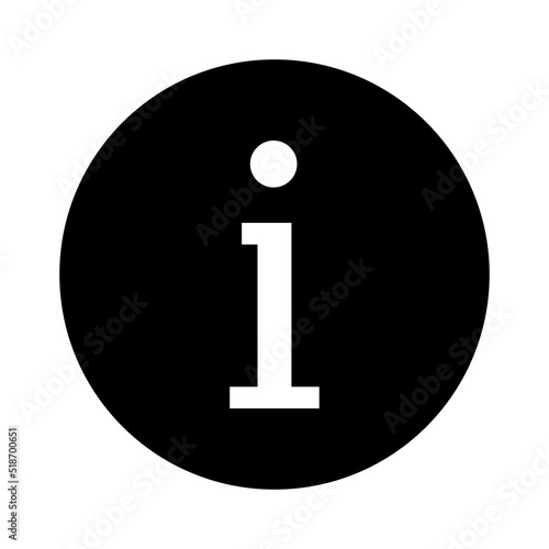 Infomation black vector icon on white background