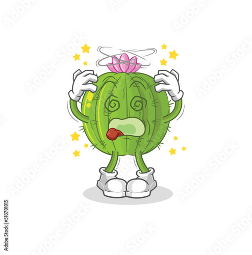 cactus dizzy head mascot. cartoon vector