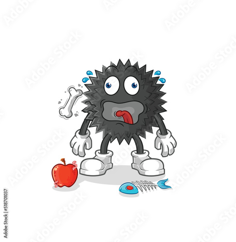 sea urchin burp mascot. cartoon vector