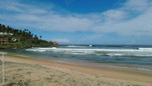 Waves on the beach, Kovalam beach, Thiruvananthapuram, Kerala, seascape view