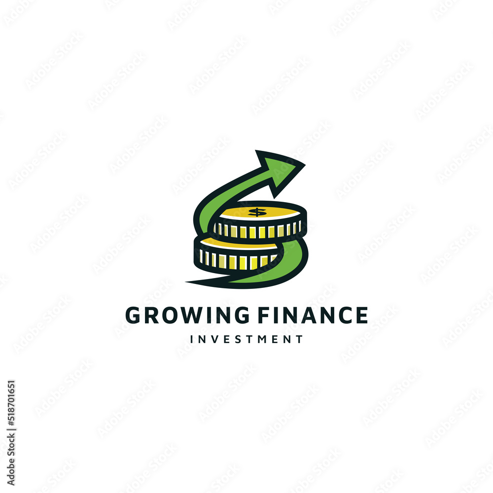 Coin and leaf vector icon illustration, money grow investment concept for grow finance logo design Coin and leaf vector icon illustration, money grow investment concept for grow finance logo design