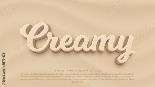 Creamy 3d editable text effect