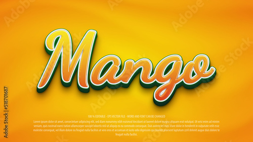 Mango 3d editable text effect