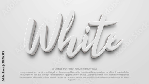 White 3d editable text effect