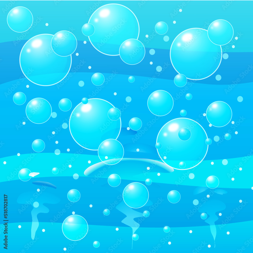 海　水　泡の背景素材イラスト