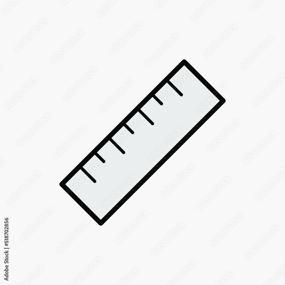 Ruler Icon. Stationery Symbol - Vector. Ruler Icon. Stationery Symbol - Vector.