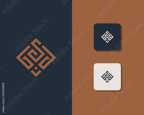 Letter G S G logo design. creative minimal monochrome monogram symbol. Universal elegant vector emblem. Premium business logotype. Graphic alphabet symbol for corporate identity