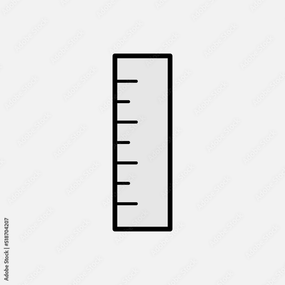 Ruler Icon. Stationery Symbol - Vector Ruler Icon. Stationery Symbol - Vector