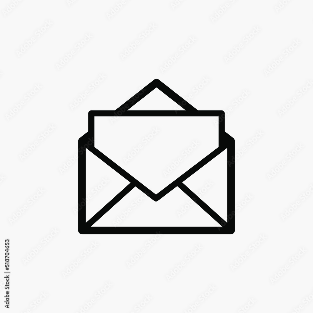 Envelope Icon. Message Symbol. E Mail Sign, Correspondence - Vector. Envelope Icon. Message Symbol. E Mail Sign, Correspondence - Vector.