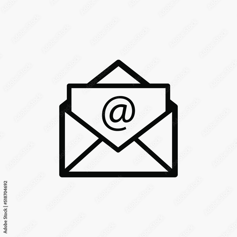 Envelope Icon. Message Symbol. E Mail Sign, Correspondence - Vector. Envelope Icon. Message Symbol. E Mail Sign, Correspondence - Vector.