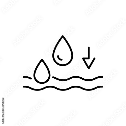 Absorption icon. Simple outline style. Water and liquid absorbent cloth. Thin line vector illustration design isolated on white background. EPS 10.