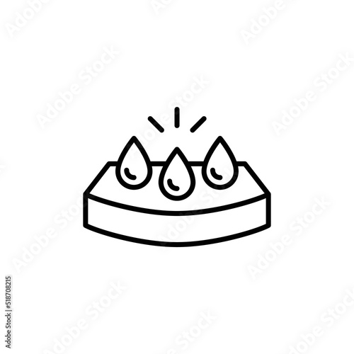 Absorption icon. Simple outline style. Water and liquid absorbent cloth. Thin line vector illustration design isolated on white background. EPS 10.