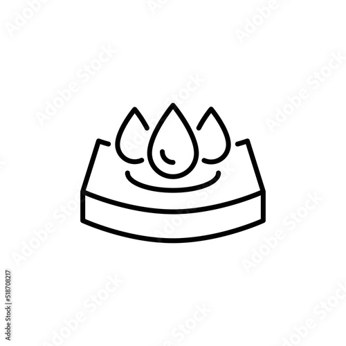 Absorption icon. Simple outline style. Water and liquid absorbent cloth. Thin line vector illustration design isolated on white background. EPS 10.