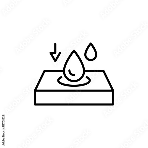 Absorption icon. Simple outline style. Water and liquid absorbent cloth. Thin line vector illustration design isolated on white background. EPS 10.