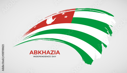 Hand drawing brush stroke flag of Abkhazia with painting effect vector illustration