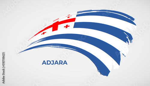 Hand drawing brush stroke flag of Adjara with painting effect vector illustration