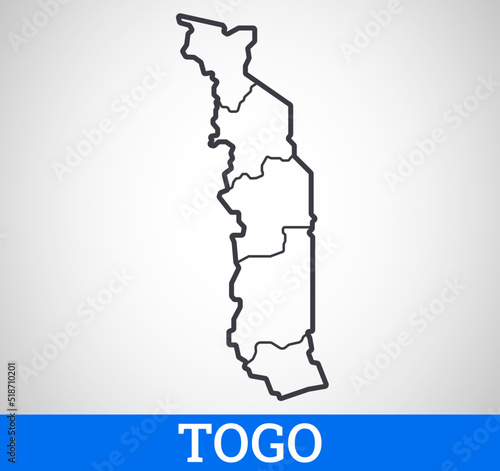 Simple outline map of Togo. Vector graphic illustration.	
 photo