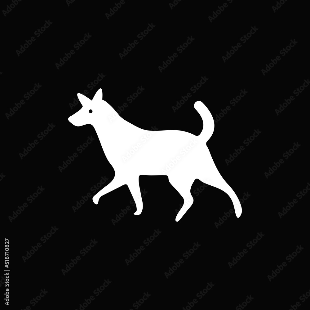 White dog animal vector logo 