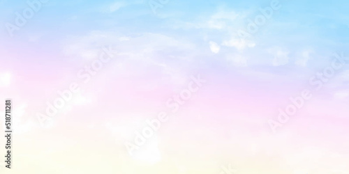 Colorful sky and soft clouds for background and postcard.Abstract and pastel color.